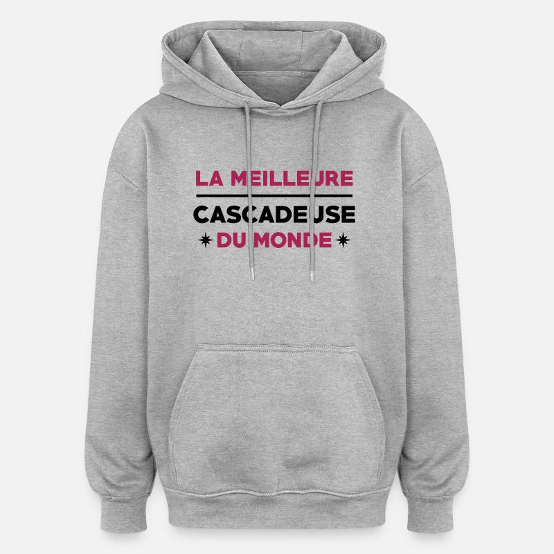 Cascadeur / Cascade / Voiture / Risque / Danger - Sweat à capuche oversize unisexe - gris chiné