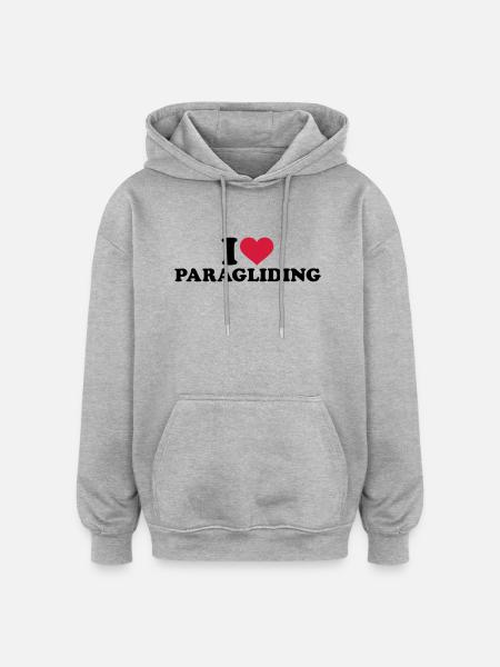 Paragliding - Oversized Unisex Hoodie - Grau meliert
