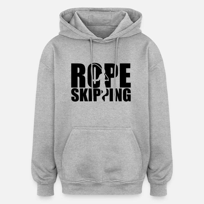Rope skipping - Sweat à capuche oversize unisexe - gris chiné