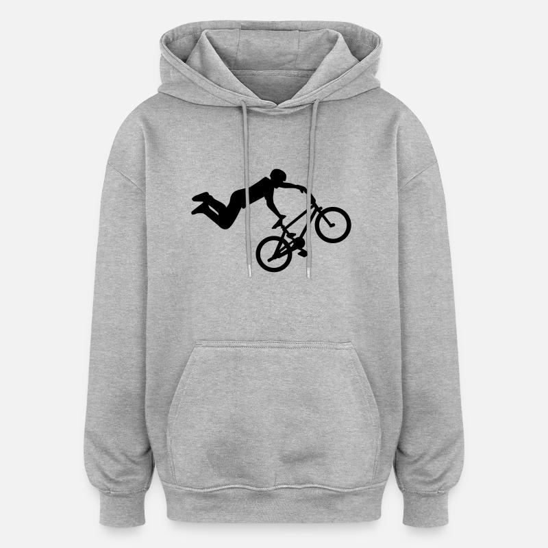 BMX - Sweat à capuche oversize unisexe - gris chiné