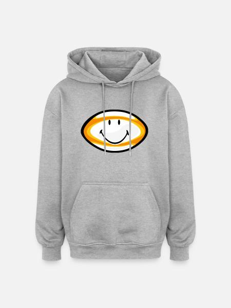 Smiley Rugby Ball - Sweat à capuche oversize unisexe - gris chiné