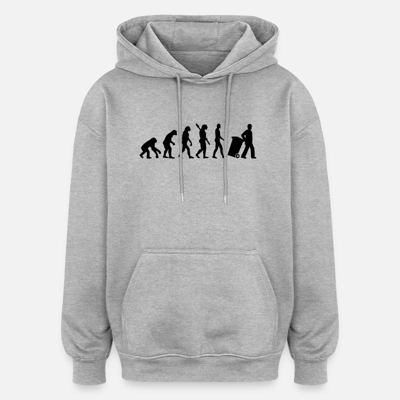 Evolution garbage man - Oversized Unisex Hoodie - heather grey