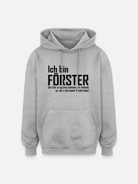 ich bin förster - Oversized Unisex Hoodie - Grau meliert