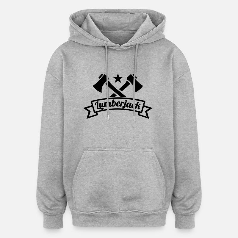 Bûcheron - Sweat à capuche oversize unisexe - gris chiné