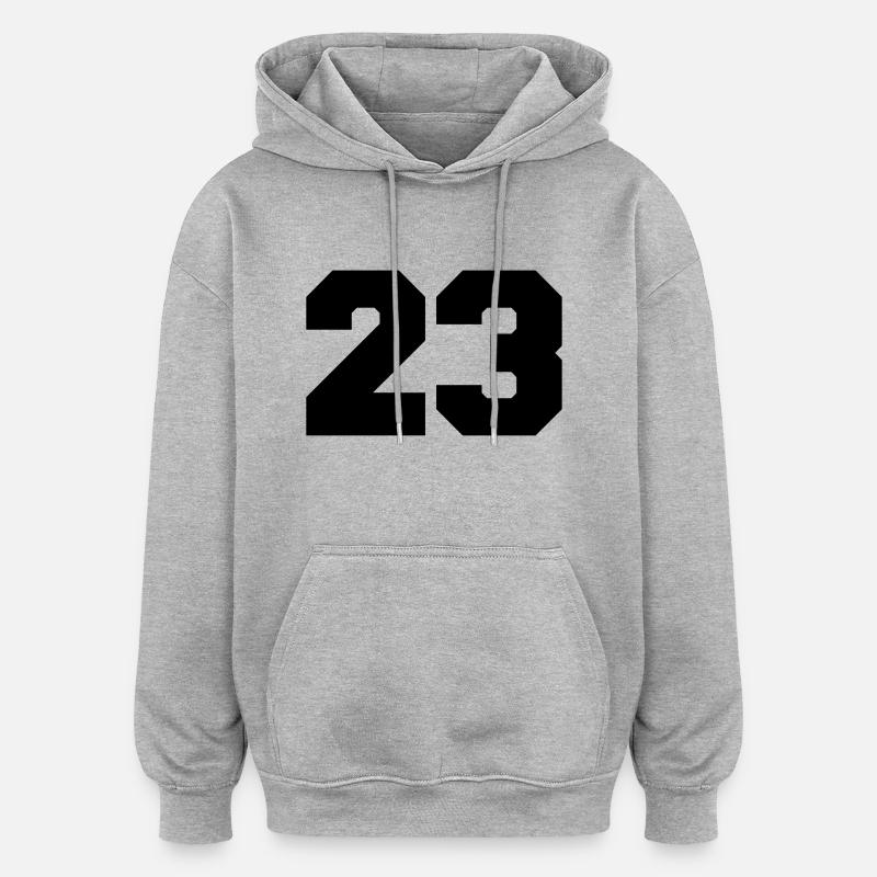 23 - Sweat à capuche oversize unisexe - gris chiné