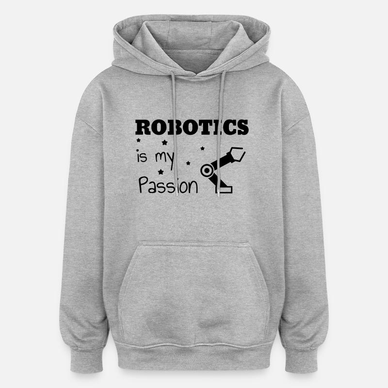 Robotik / Roboter / Robot / Robotics - Oversized Unisex Hoodie - Grau meliert