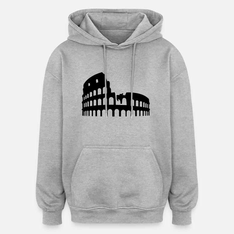 Colisée - Sweat à capuche oversize unisexe - gris chiné