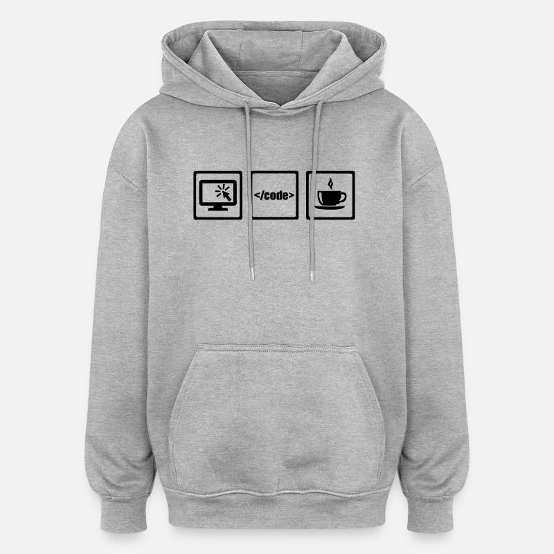 Programmierer - Oversized Unisex Hoodie - Grau meliert