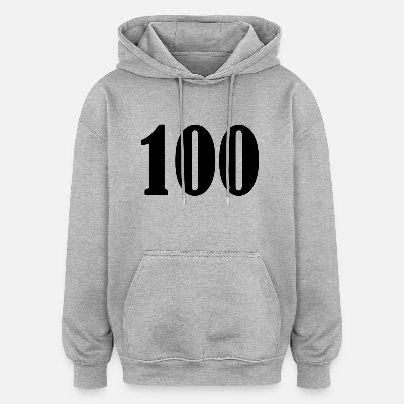 100 - Sweat à capuche oversize unisexe - gris chiné