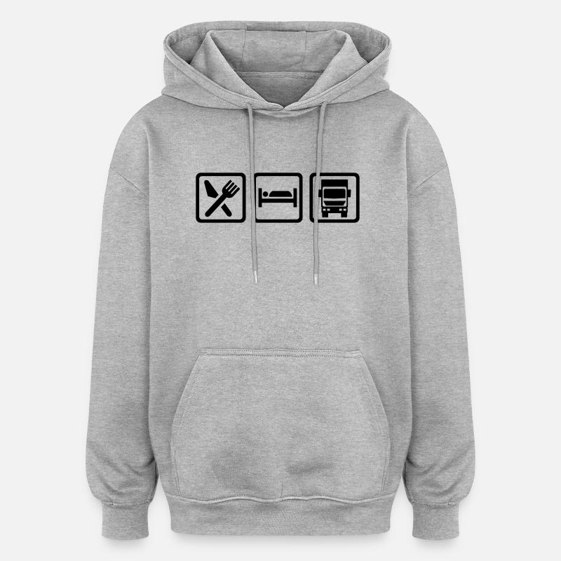 LKW - Oversized Unisex Hoodie - Grau meliert