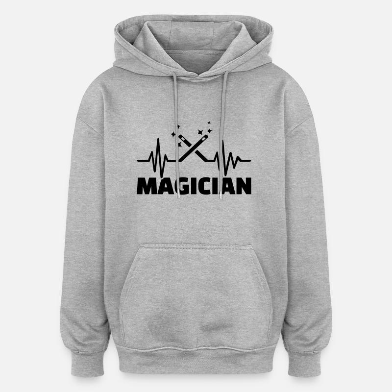 Magicien - Sweat à capuche oversize unisexe - gris chiné