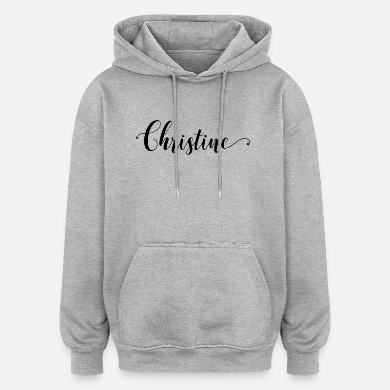 (christine) - Oversized Unisex Hoodie - Grau meliert
