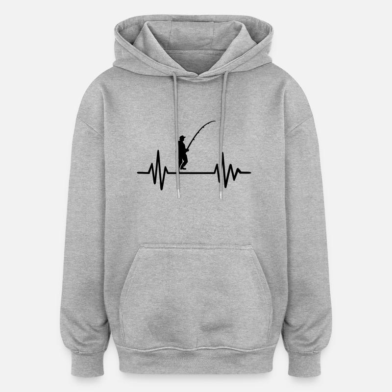 Fishing - Oversized Unisex Hoodie - heather grey