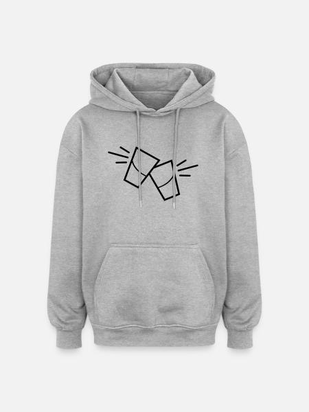 vodka kurze - Oversized Unisex Hoodie - Grau meliert