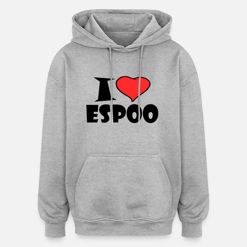 Espoo - Sweat à capuche oversize unisexe - gris chiné