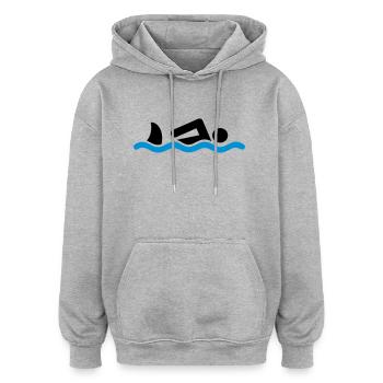 schwimmen mit Hai - Oversized Unisex Hoodie - Grau meliert - Vorne - Noah (186cm)