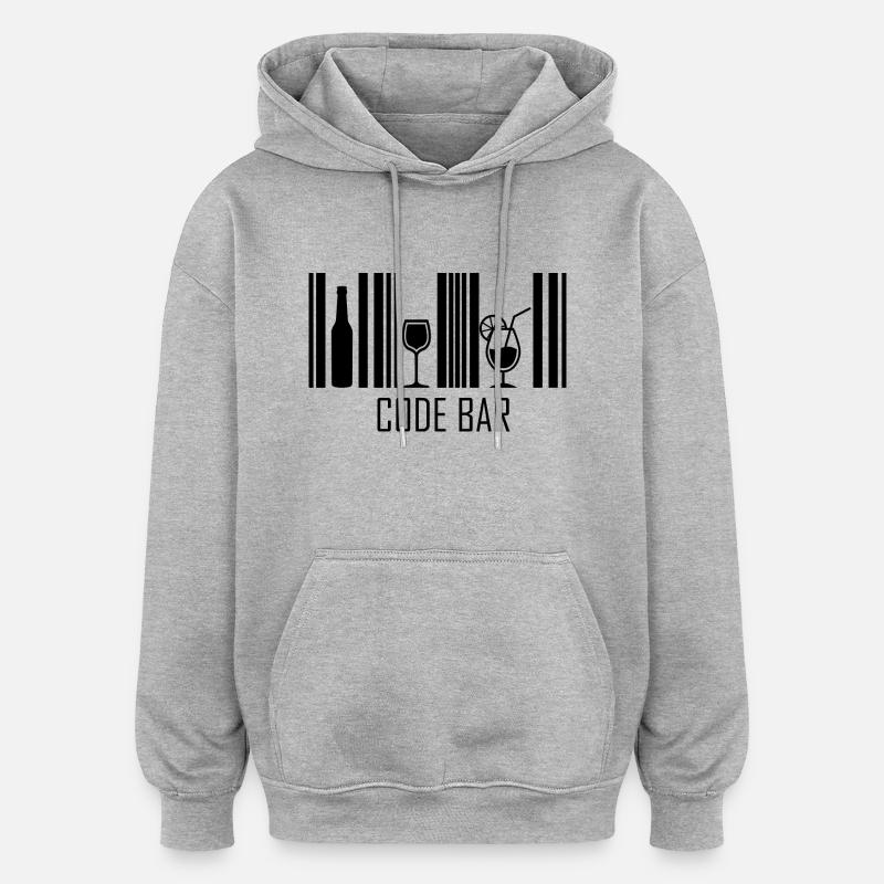 Code-Leiste - Oversized Unisex Hoodie - Grau meliert