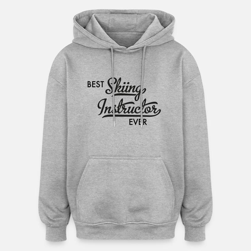 Moniteur de ski - Sweat à capuche oversize unisexe - gris chiné