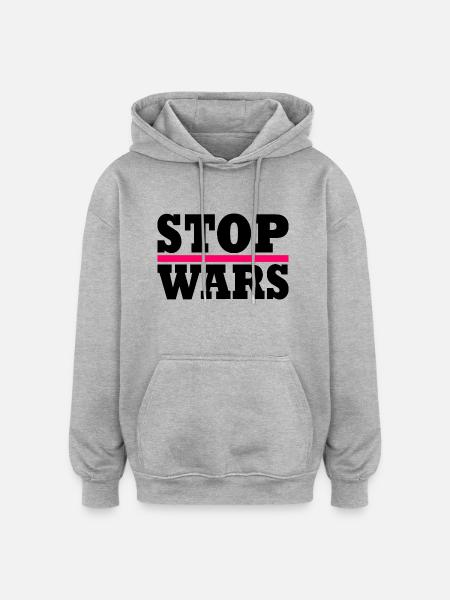 Stop wars - Oversized Unisex Hoodie - heather grey