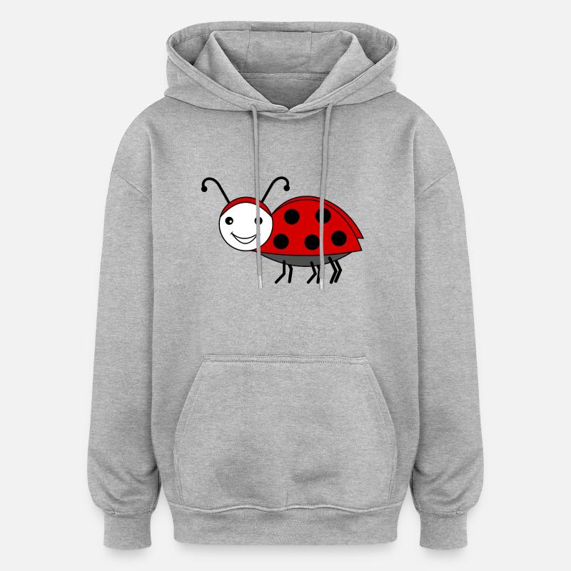 Coléoptère de mai rouge - Sweat à capuche oversize unisexe - gris chiné