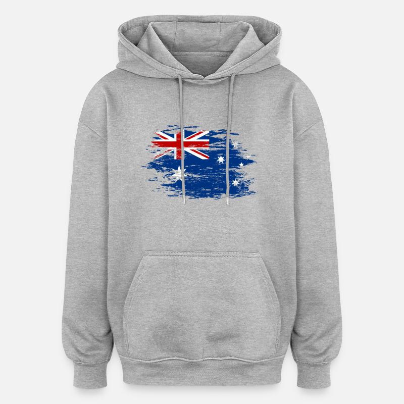 Drapeau de l’Australie utilisé - Sweat à capuche oversize unisexe - gris chiné