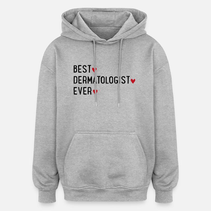 Dermatologue - Sweat à capuche oversize unisexe - gris chiné