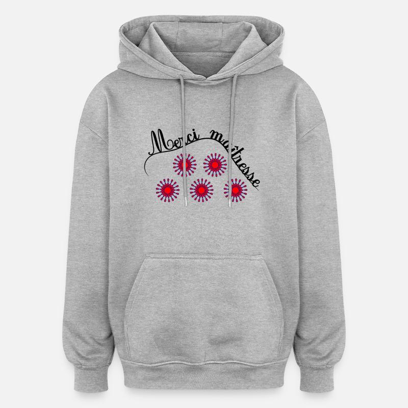 MAÎTRESSE. MERCI. MERCI MAÎTRESSE - Sweat à capuche oversize unisexe - gris chiné
