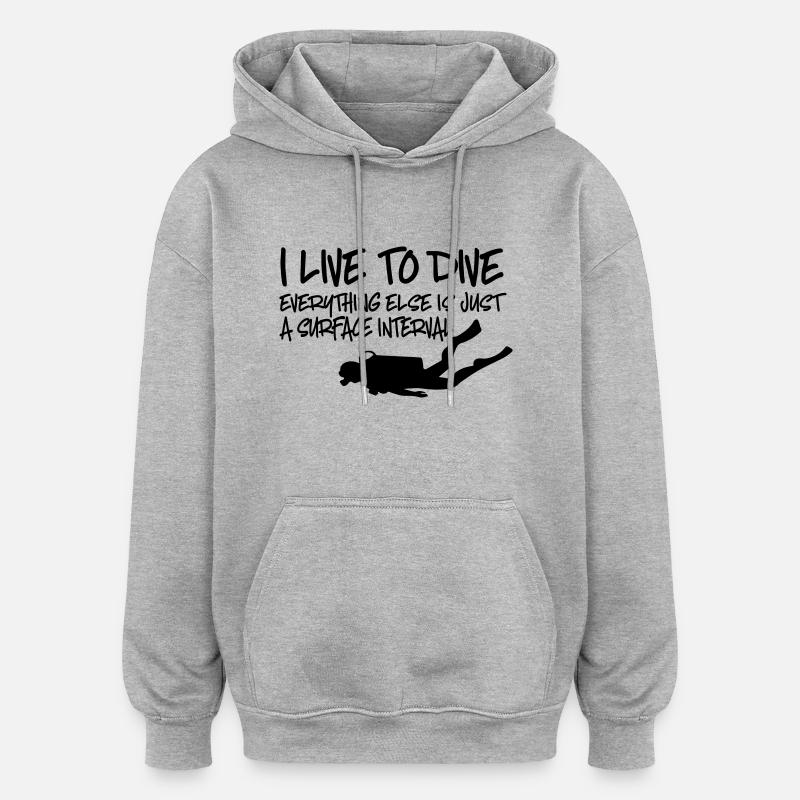 Tauchen - Oversized Unisex Hoodie - Grau meliert