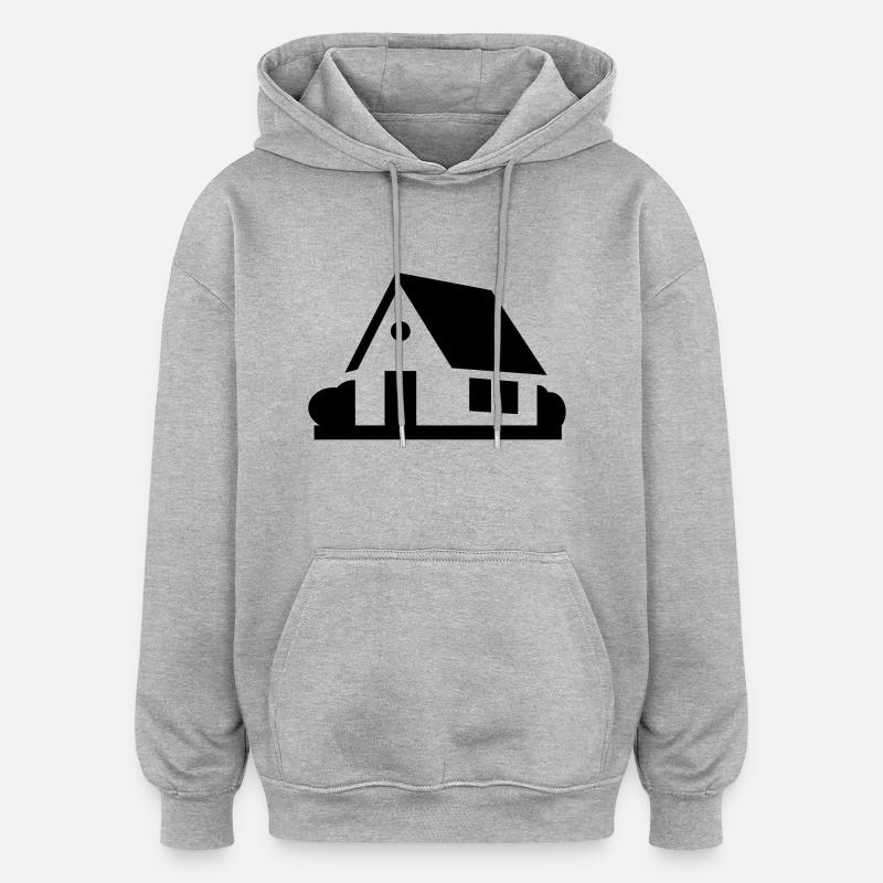 Maison - Sweat à capuche oversize unisexe - gris chiné