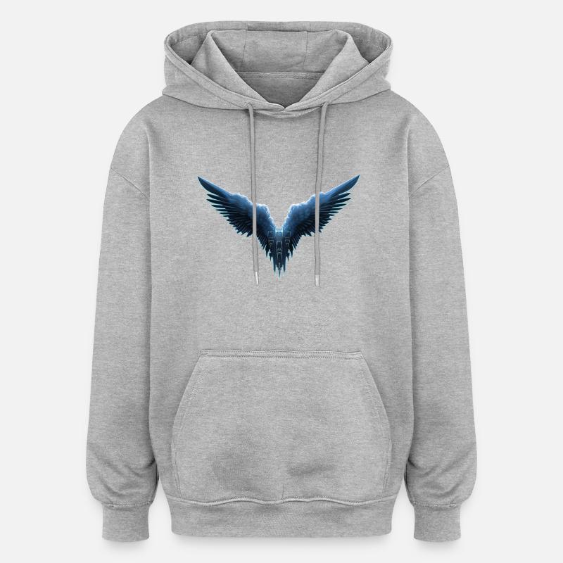 mouche mouche mouche - Sweat à capuche oversize unisexe - gris chiné