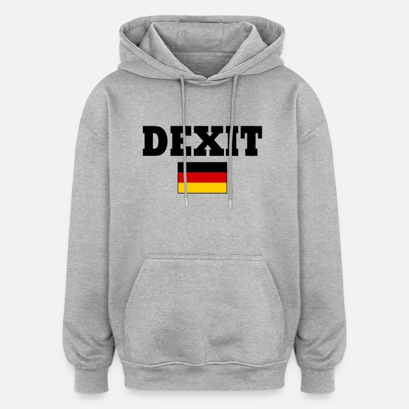 Dexit - Sweat à capuche oversize unisexe - gris chiné