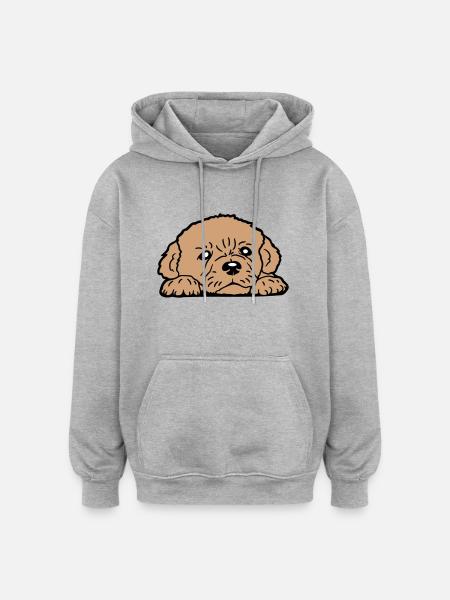 Puppy Dog Lies Good Cute Faithful Sweet Sweet Look - Oversized Unisex Hoodie - heather grey