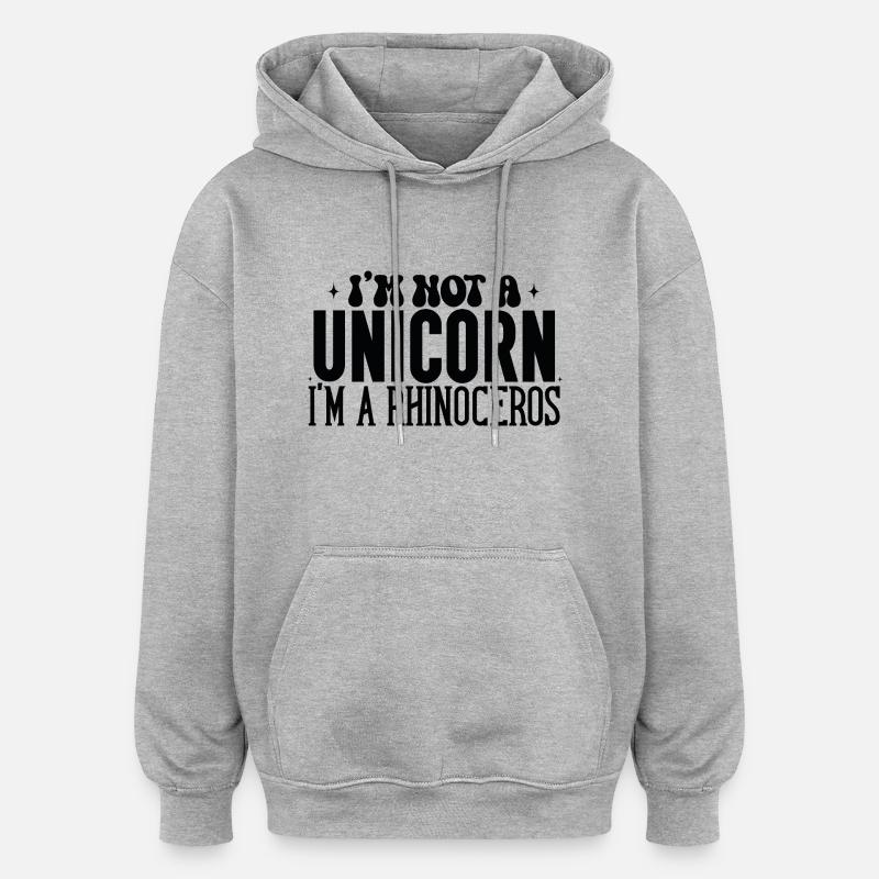 Unicorn - Oversized Unisex Hoodie - Grau meliert