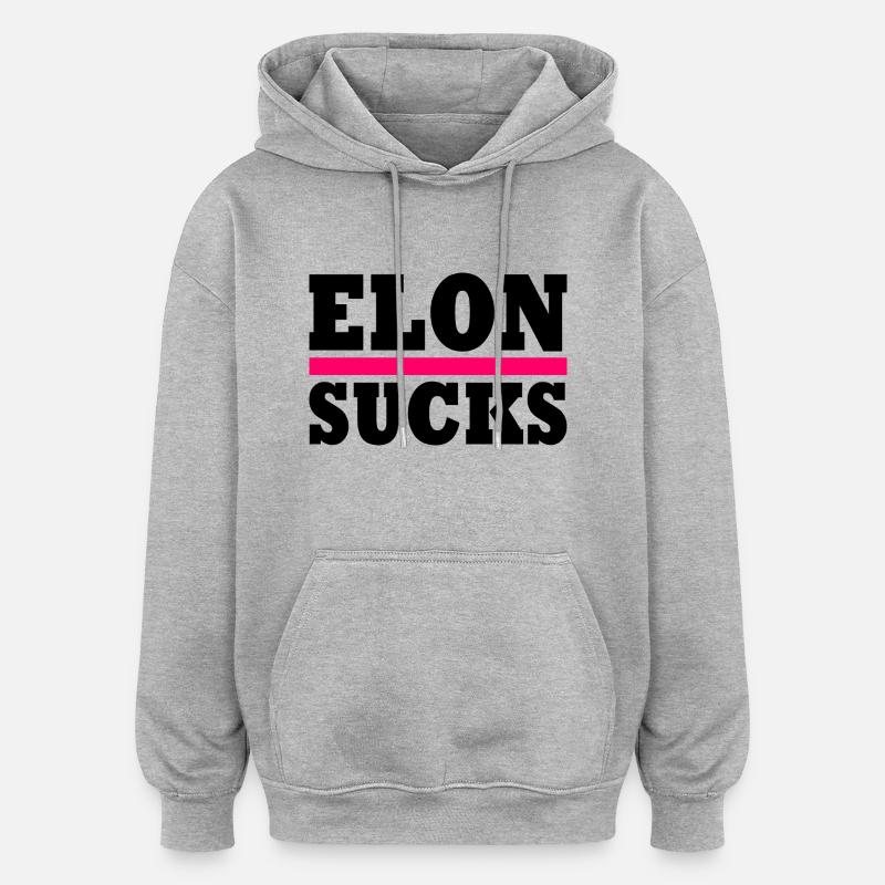 Elon sucks - Sweat à capuche oversize unisexe - gris chiné