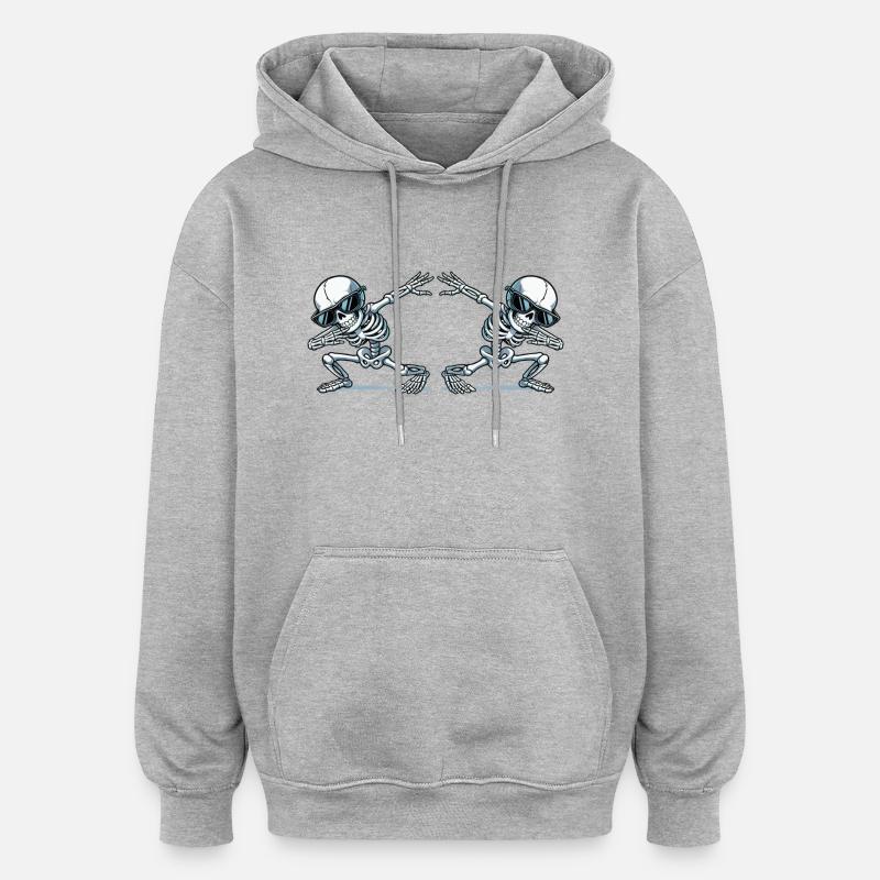 Tamponnage du crâne 2 - Sweat à capuche oversize unisexe - gris chiné