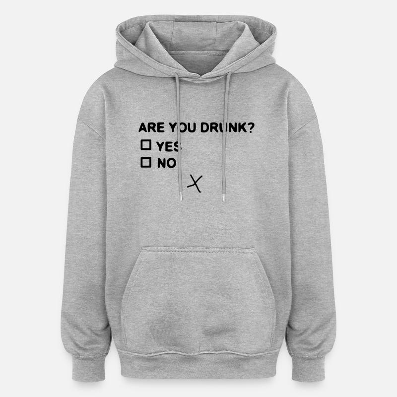 Es-tu ivre ? - Sweat à capuche oversize unisexe - gris chiné