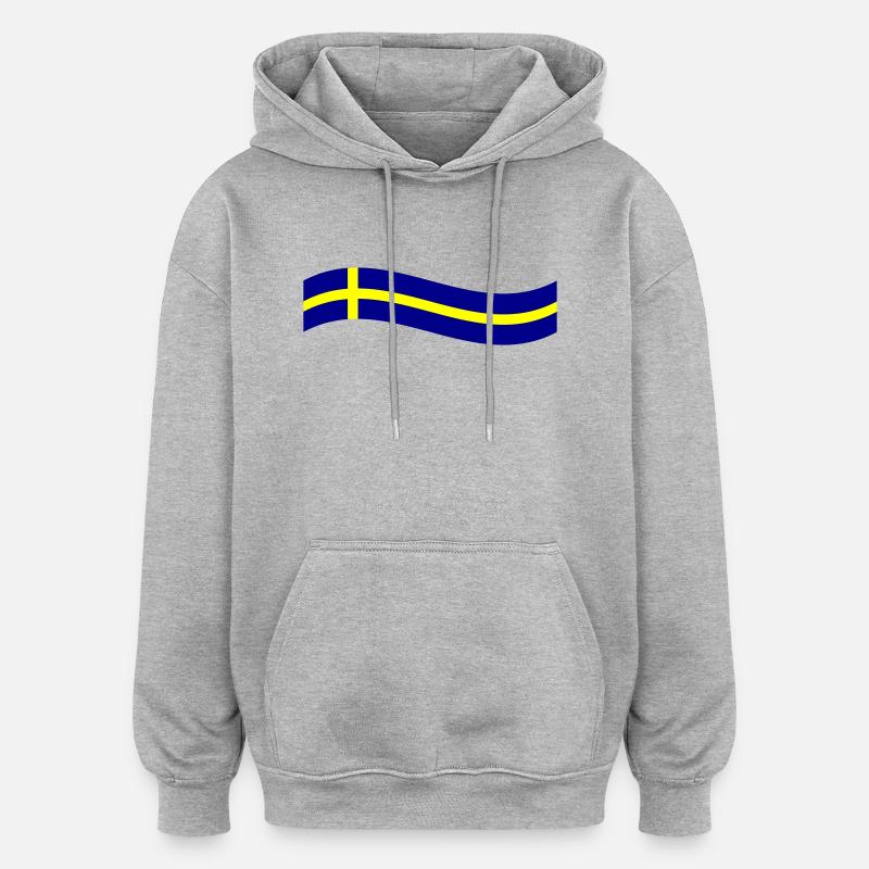 Drapeau de la Suède - Sweat à capuche oversize unisexe - gris chiné