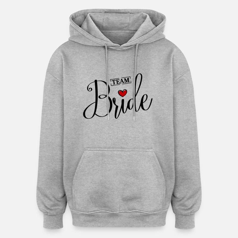 Équipe Bride Heart Mariage - Sweat à capuche oversize unisexe - gris chiné