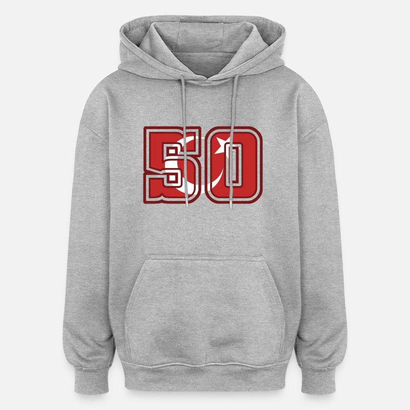 Nevşehir - Sweat à capuche oversize unisexe - gris chiné