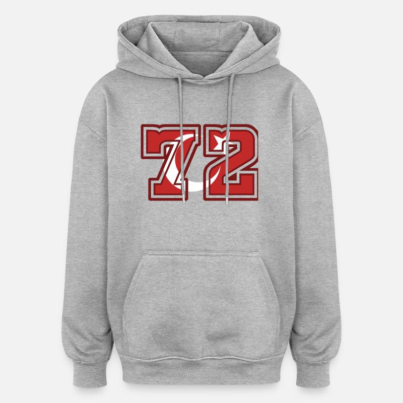 72 - Sweat à capuche oversize unisexe - gris chiné