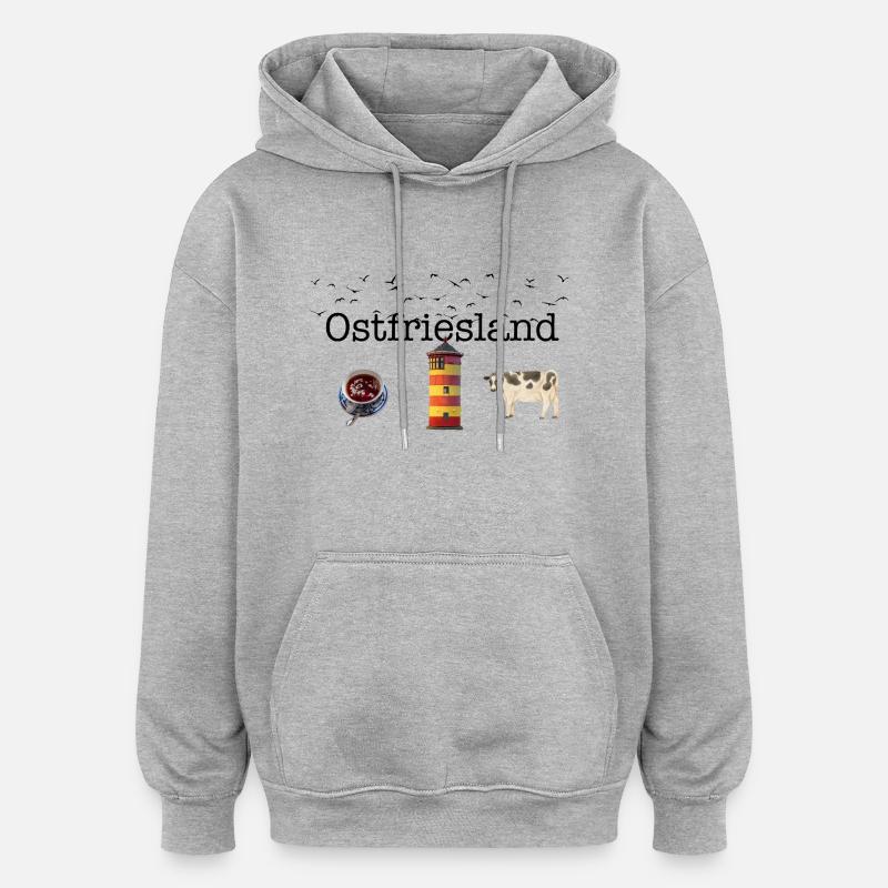 Frise orientale - Sweat à capuche oversize unisexe - gris chiné