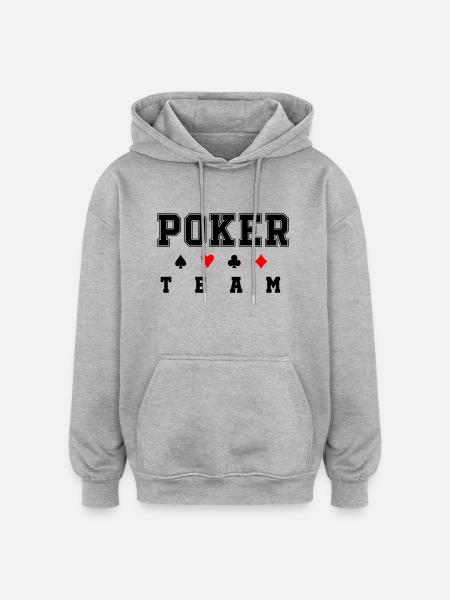 poker team - Oversized Unisex Hoodie - Grau meliert
