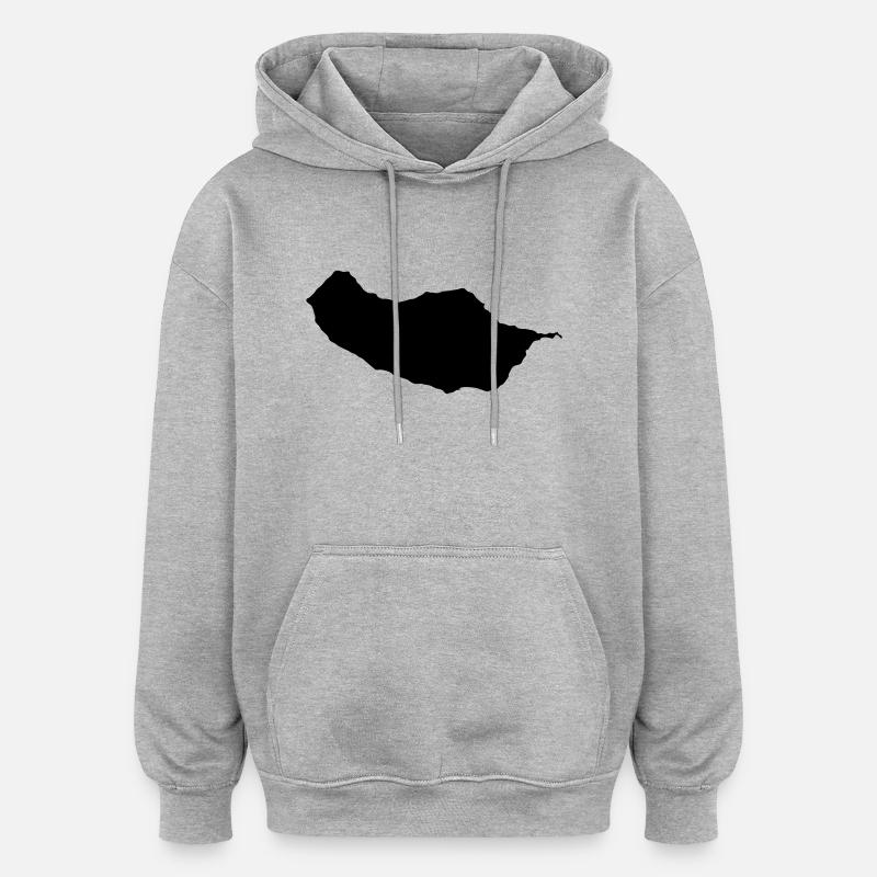 Madère - Sweat à capuche oversize unisexe - gris chiné