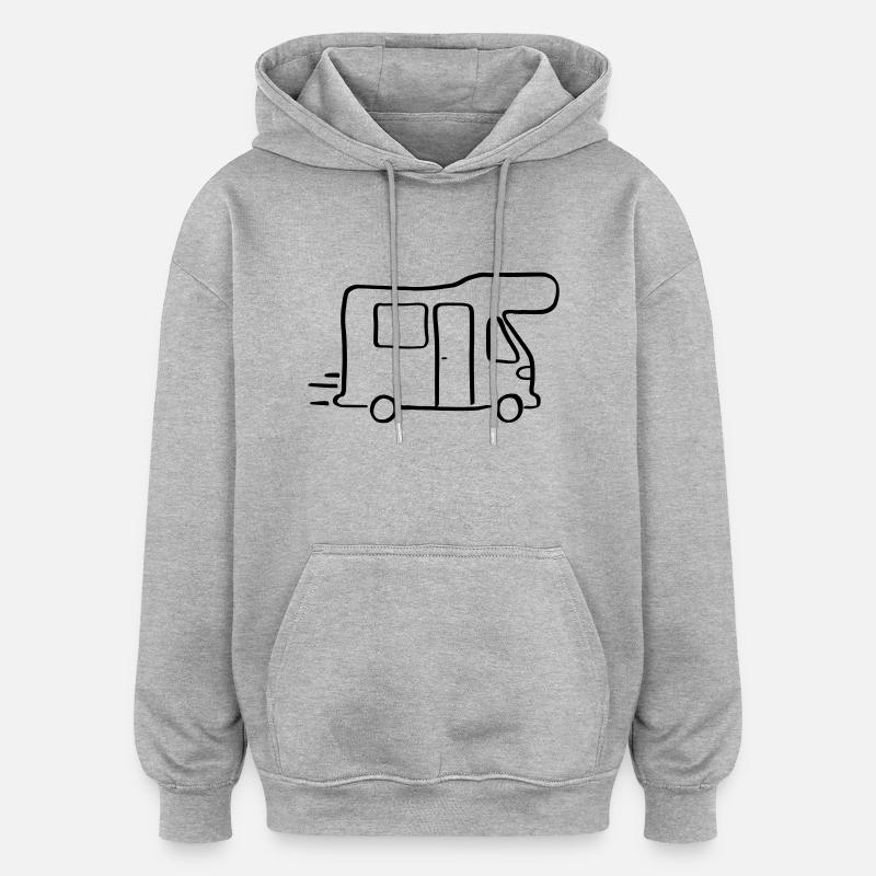 RV - Sweat à capuche oversize unisexe - gris chiné