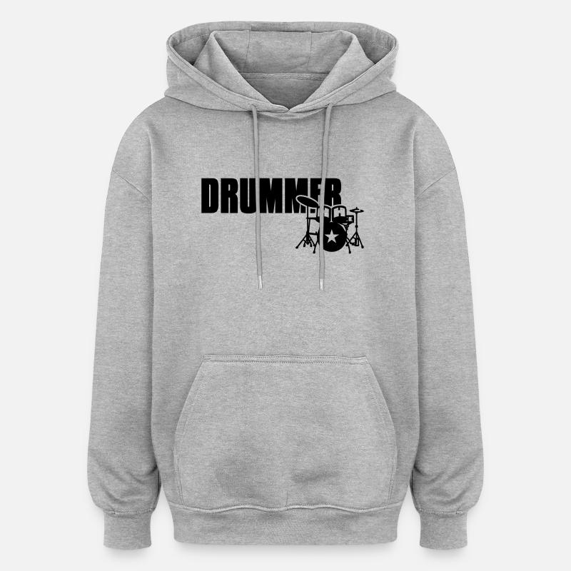 drummer - Sweat à capuche oversize unisexe - gris chiné
