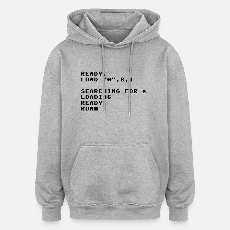 C64 Loading Screen - Retro - Brotkasten - Oversized Unisex Hoodie - Grau meliert