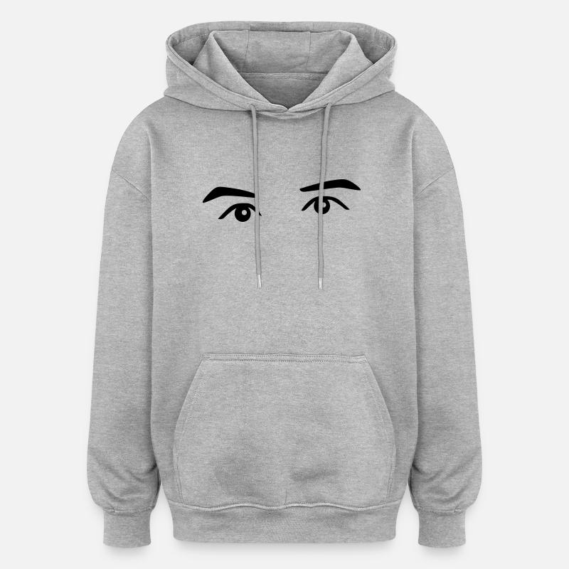 les yeux - Sweat à capuche oversize unisexe - gris chiné