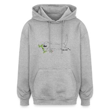 loutre avec des ballons - Sweat à capuche oversize unisexe - gris chiné - Devant - Noah (186cm)