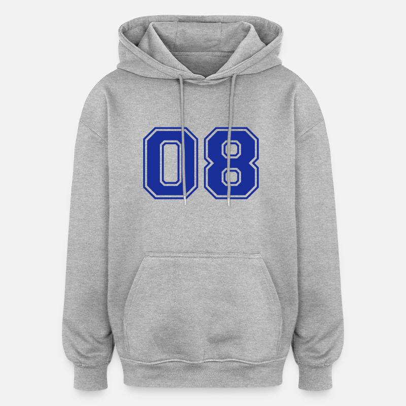 08 - Sweat à capuche oversize unisexe - gris chiné