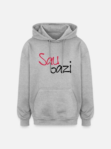 Saubazi - Oversized Unisex Hoodie - Grau meliert
